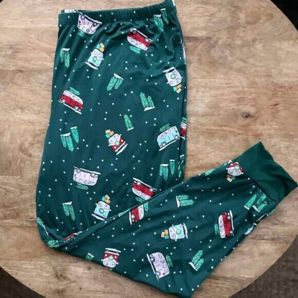 NEW 2Pc 2X 18W-20W Women's Soft VW Bus Christmas Pajamas w/ Pockets - Picture 6 of 6